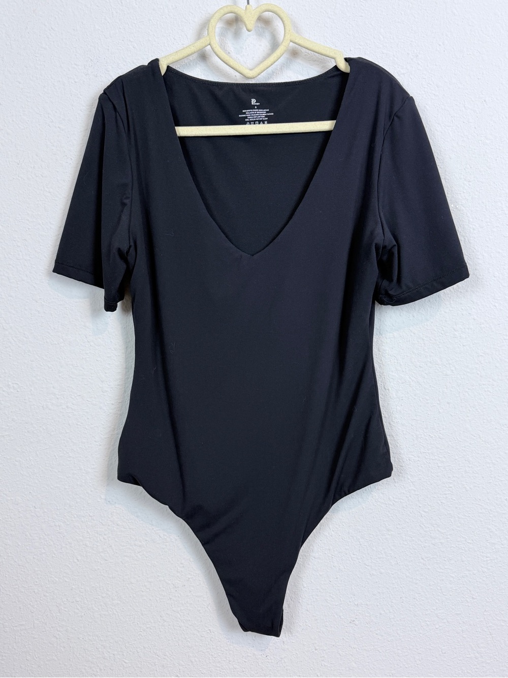 Pumiey Black V-Neck Short Sleeve Bodysuit S NWOT